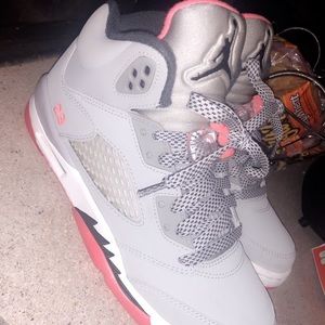 grey and pink jordans womens
